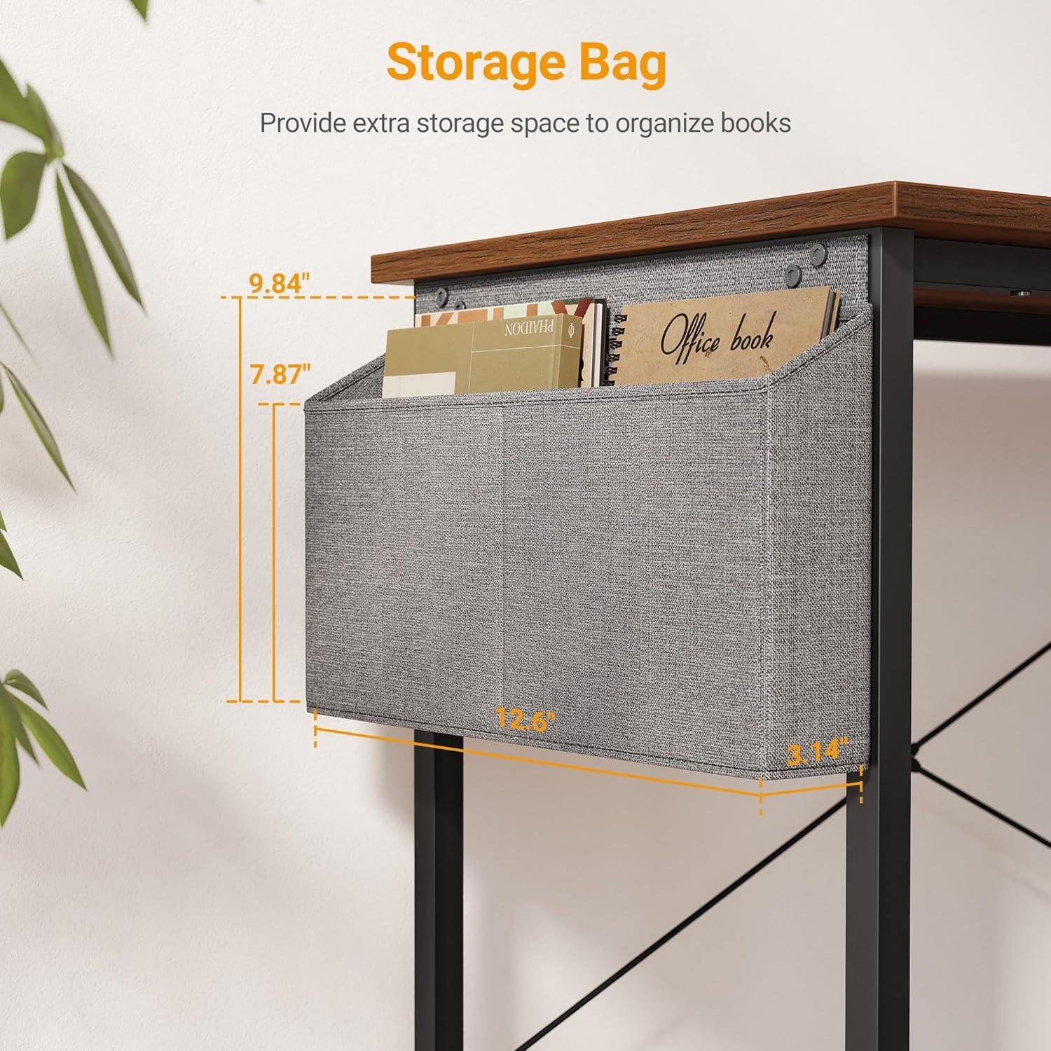 L-förmiger Schreibtisch mit Regalen Ablagefächern Braun 100cm
