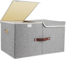 Aufbewahrungsbox mit Deckel und Fächern, Faltbar, Waschbar, Grau