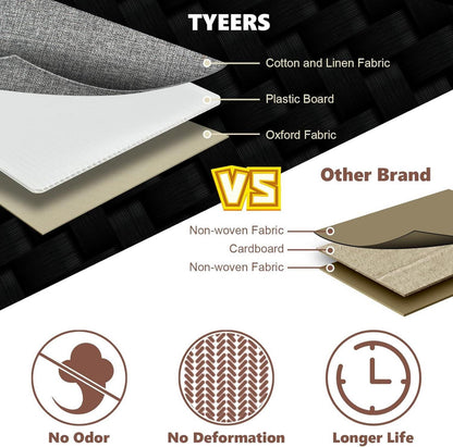 TYEERS Extra Große Aufbewahrungsbox mit Deckel Faltbar Grau 55x33x30 cm