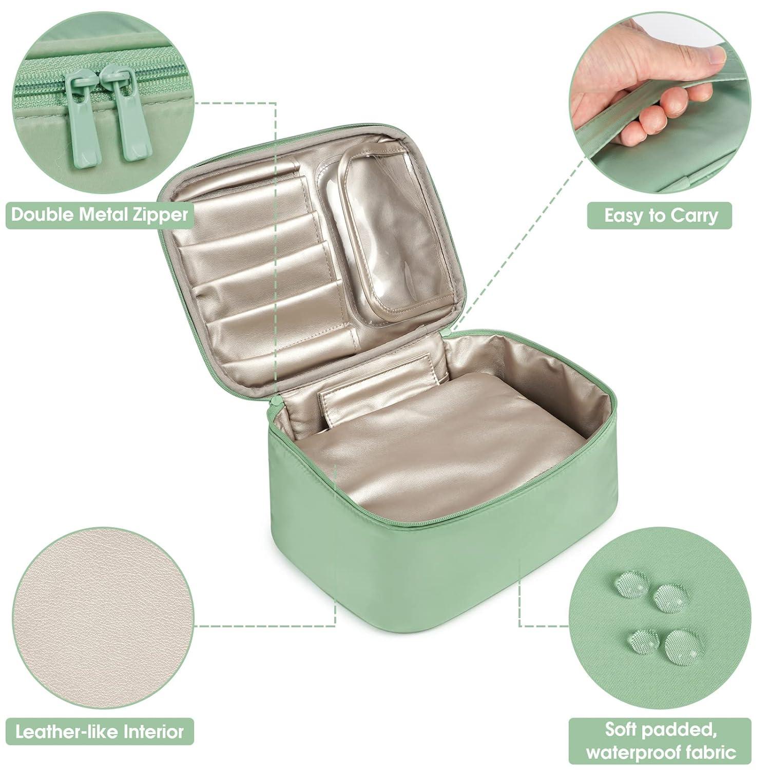 Große Reise Kosmetiktasche für Damen und Mädchen Minzgrün Organizer