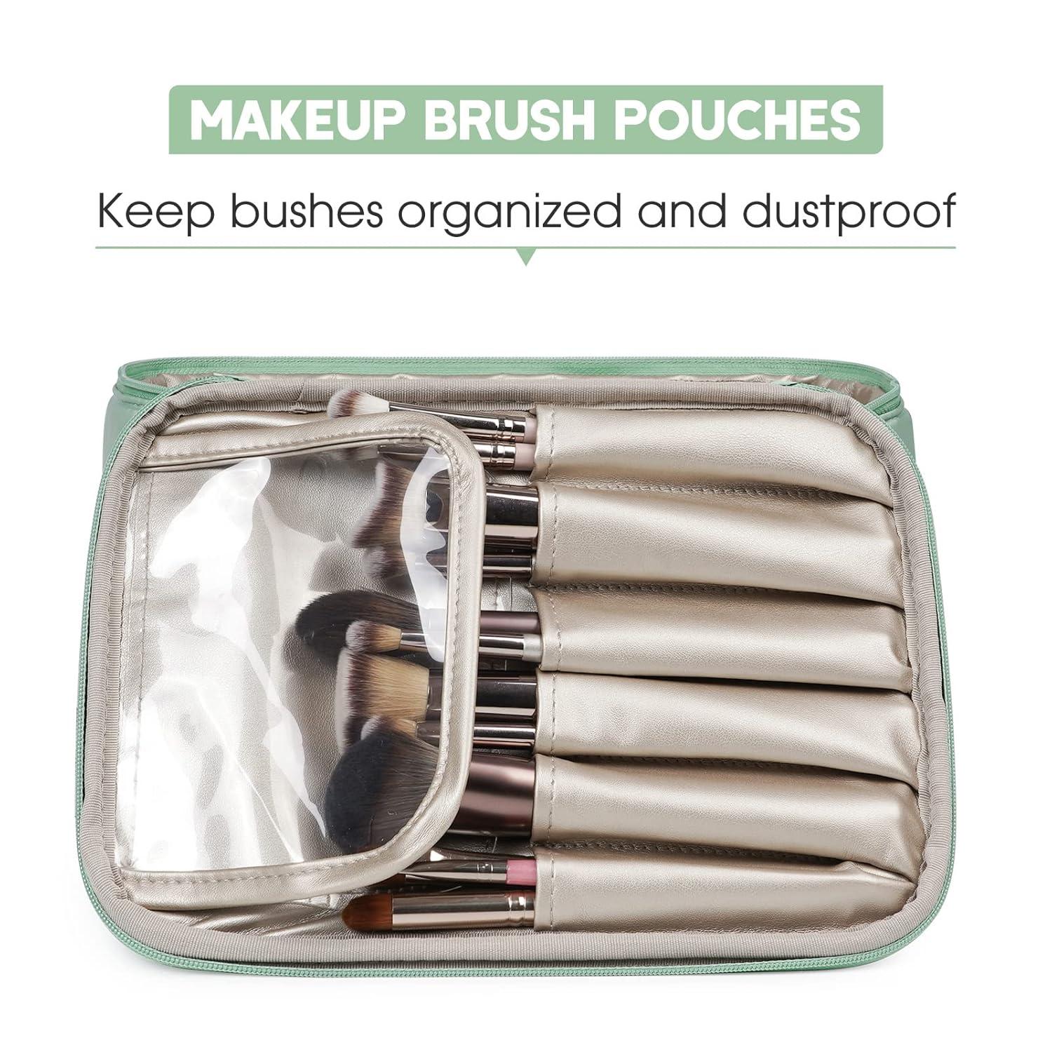 Große Reise Kosmetiktasche Schminktasche Organizer Damen Mädchen Makeup Minzgrün