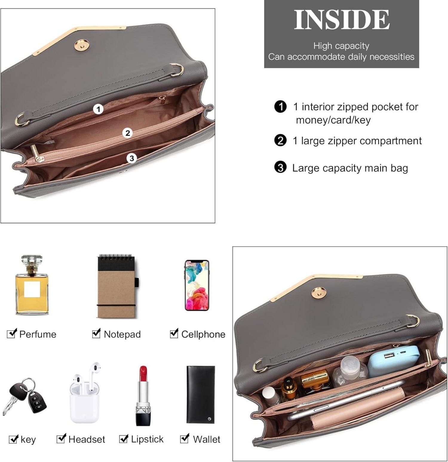 Elegante Damen Clutch Tasche mit Kettentasche und Magnetverschluss
