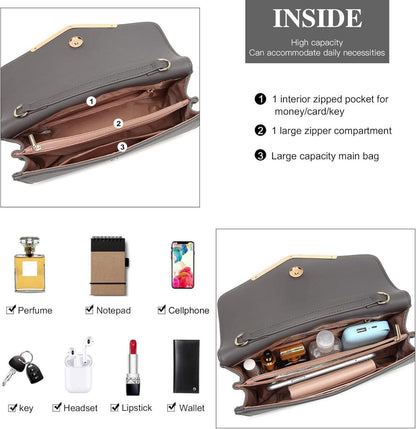 Elegante Damen Clutch Tasche mit Kettentasche und Magnetverschluss