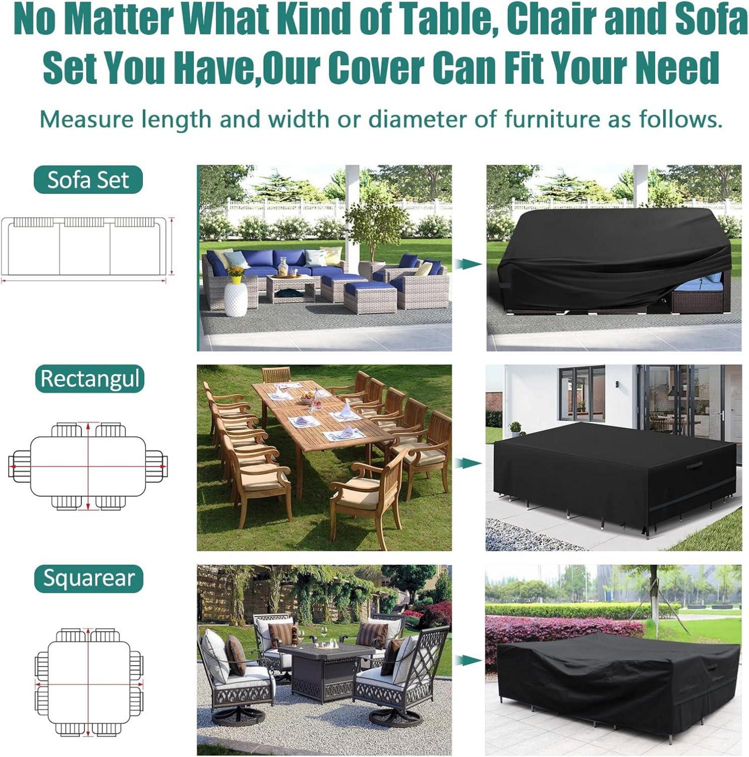 Gartenmöbel Abdeckung Schutzhülle 280x204x106cm Wasserdicht UV-beständig