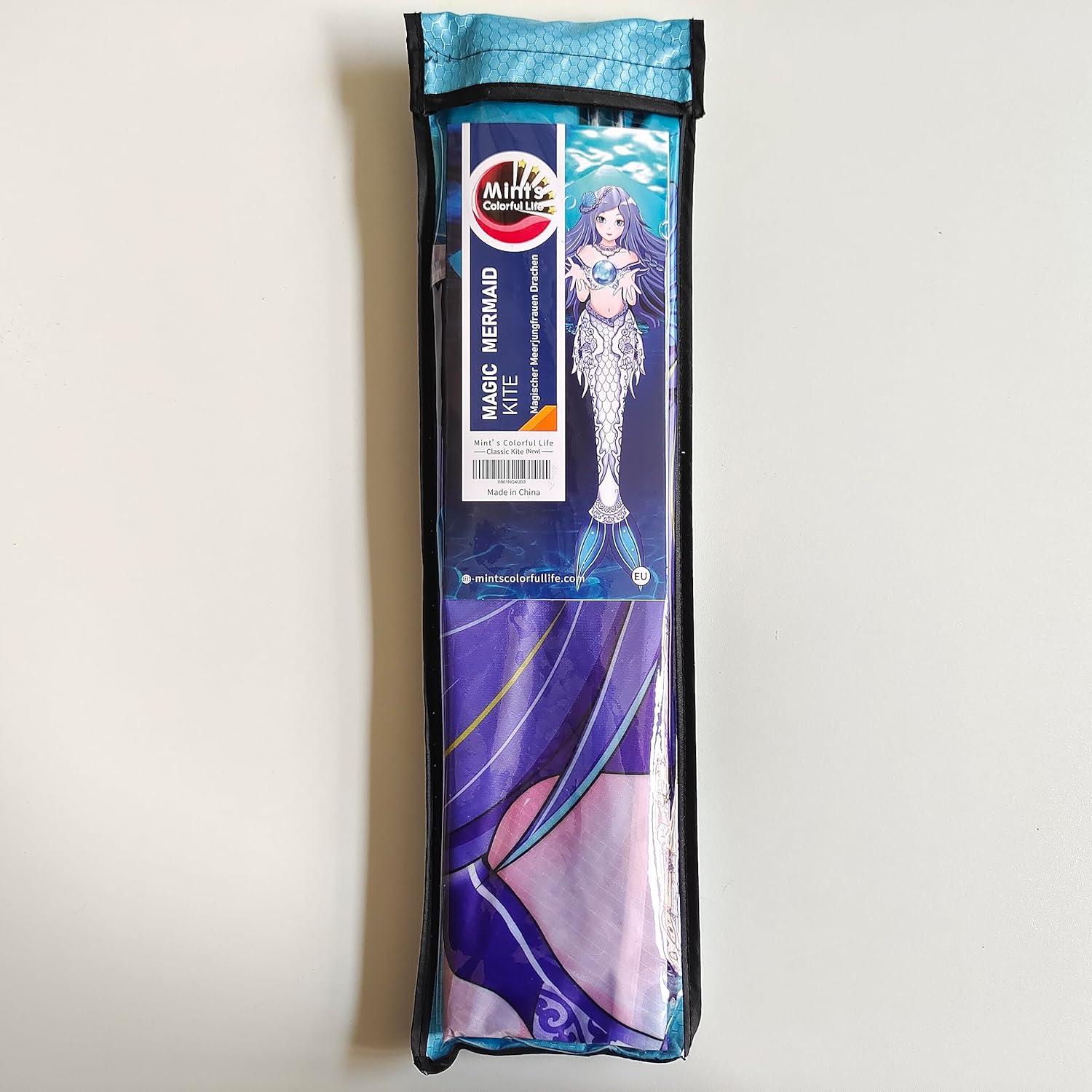 Meerjungfrau Drachen Flugdrachen Mädchen Kinder Delta Kite 2022 Blau