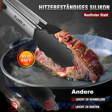 Walfos Küchenzange Set - Hitzebeständige Grillzange 3er-Set