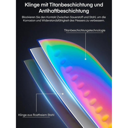 Messerblock 16 TLG Messer Set Regenbogen Titanbeschichtung