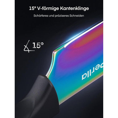 Messerblock 16 TLG Messer Set Regenbogen Titanbeschichtung