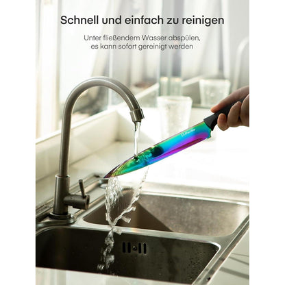 Messerblock 16 TLG Messer Set Regenbogen Titanbeschichtung