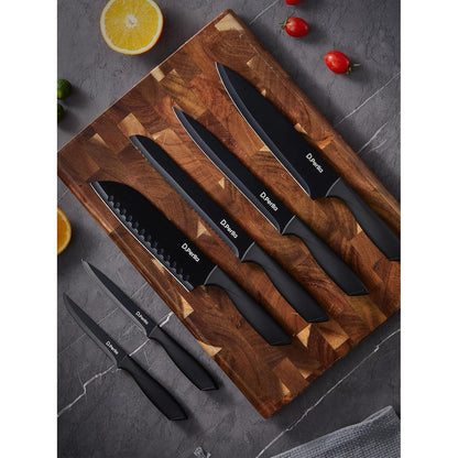 Messerblock mit Messer 16 TLG Messer Set Schwarz Antihaft