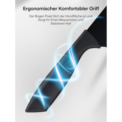 Messerblock mit Messer 16 TLG Messer Set Schwarz Antihaft