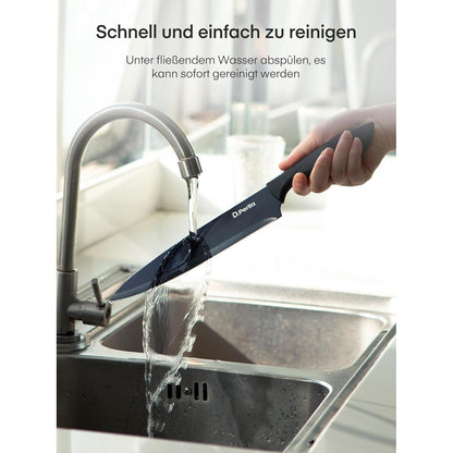 Messerblock mit Messer 16 TLG Messer Set Schwarz Antihaft