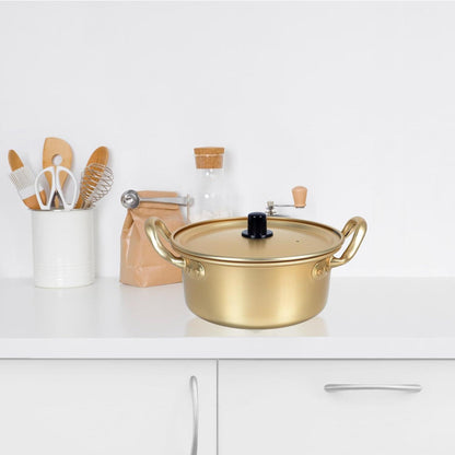 Koreanischer Ramen Nudeltopf mit Stäbchen und Löffel Aluminium Hot Pot