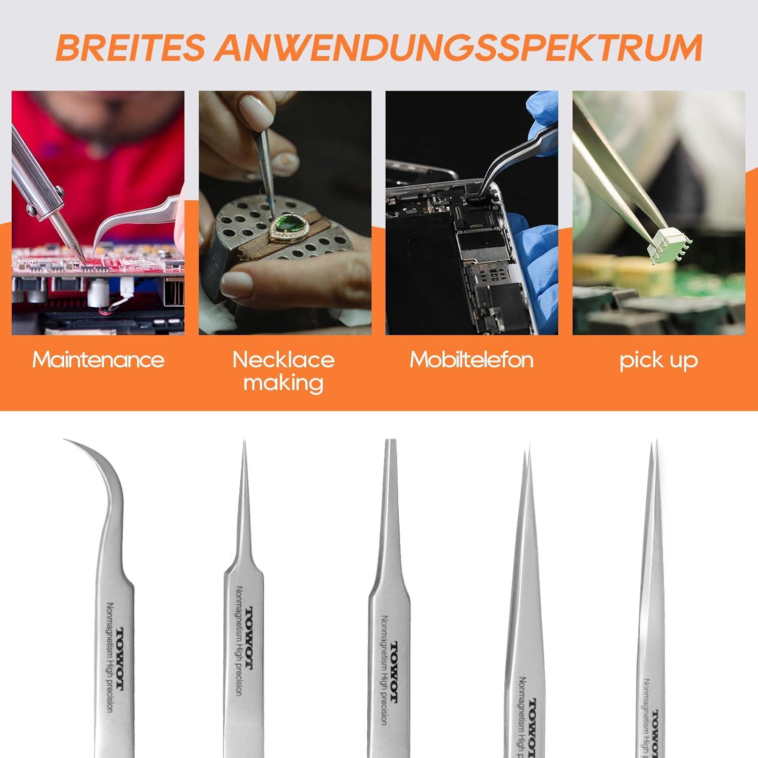 Präzisionspinzette Edelstahl Spitze für Schweiß- und experimentelle Arbeiten