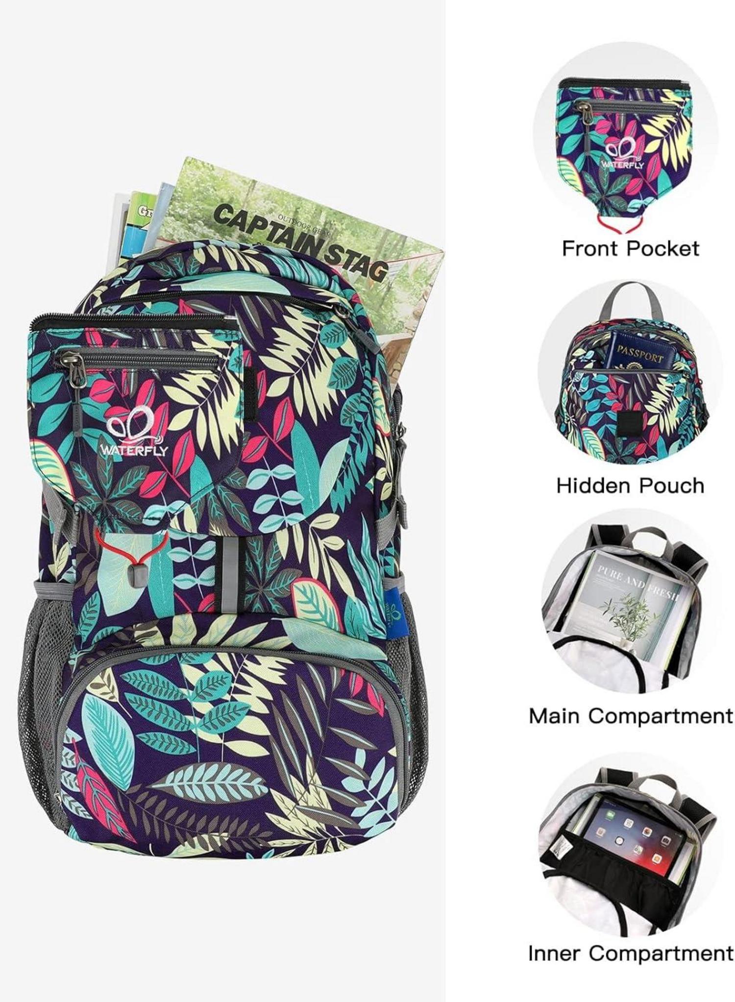 WATERFLY Ultraleicht Faltbarer 20L Outdoor Rucksack Blau