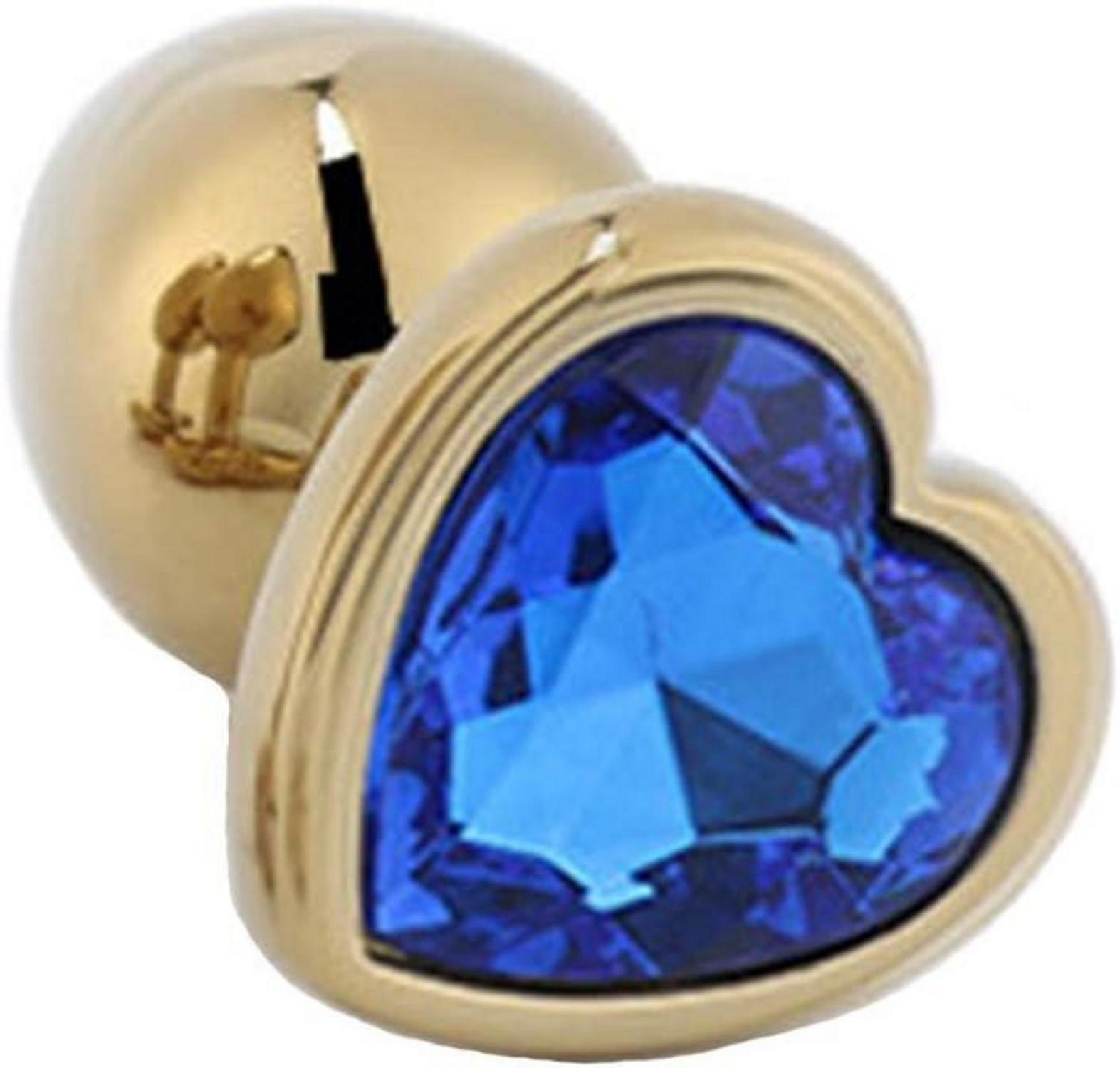 Goldene Analplugs mit Kristall Herzform für Analtraining und