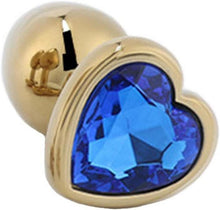 Goldene Analplugs mit Kristall Herzform für Analtraining und