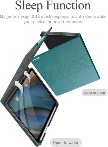 iPad Mini 6 Hülle 2021 8.3 Zoll Ständer Leder Grün Auto Schlaf/Aufwach