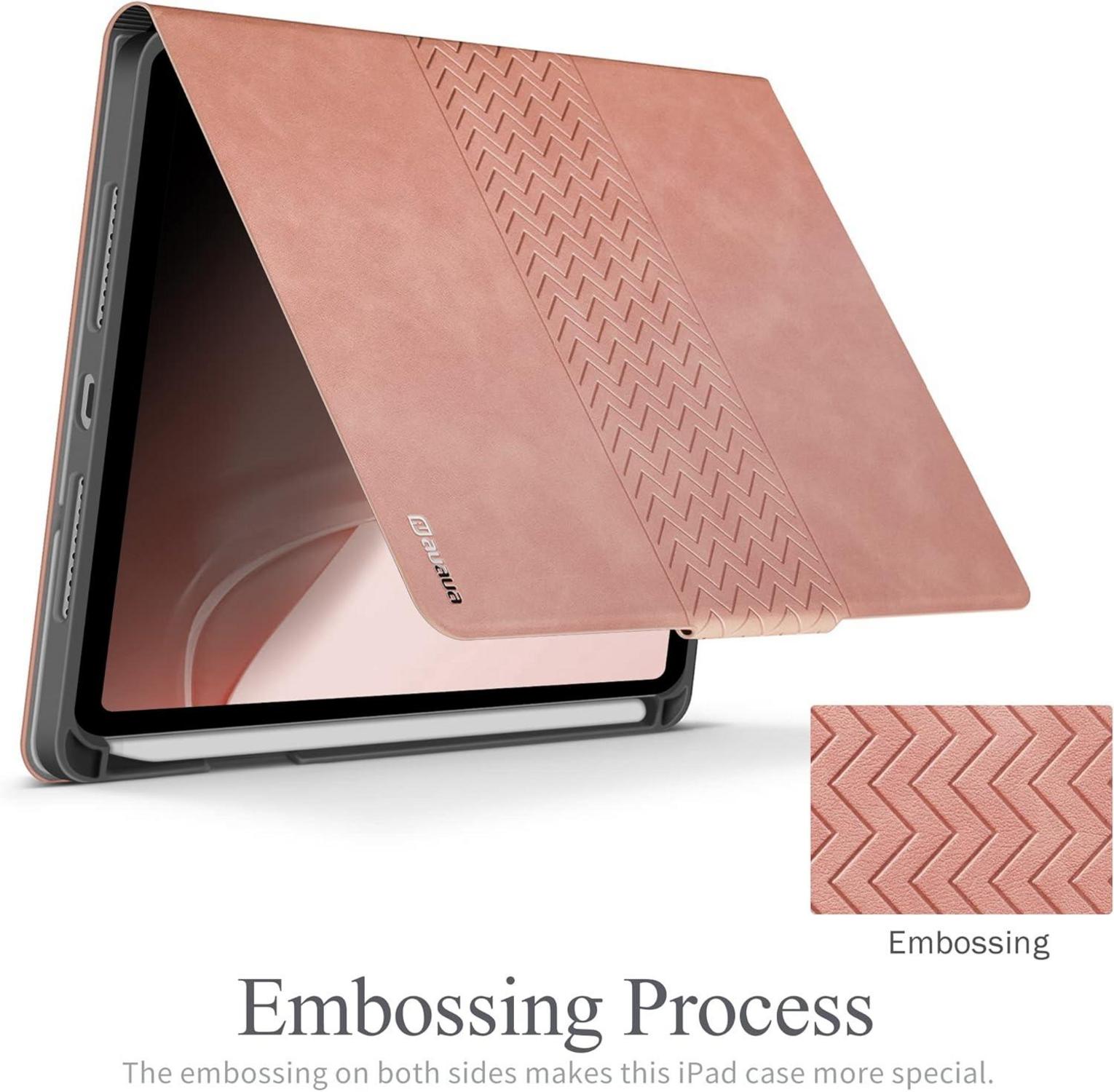 AUAUA iPad Mini 6 2021 Hülle 8.3 Zoll Ständer Cover Vegan Rosa