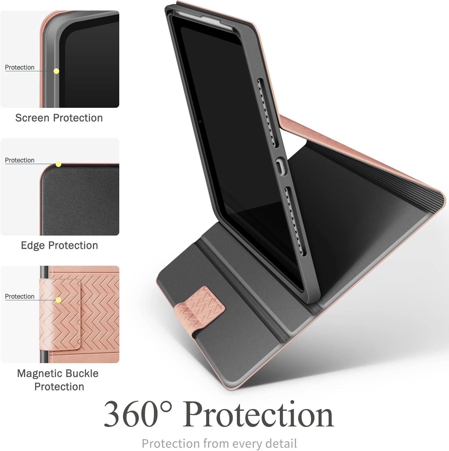 AUAUA iPad Mini 6 2021 Hülle 8.3 Zoll Ständer Cover Vegan Rosa