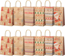 Weihnachts Kraft Geschenktüten 12 Stück mit Griff für