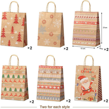 Weihnachts Kraft Geschenktaschen 12 Stück mit
