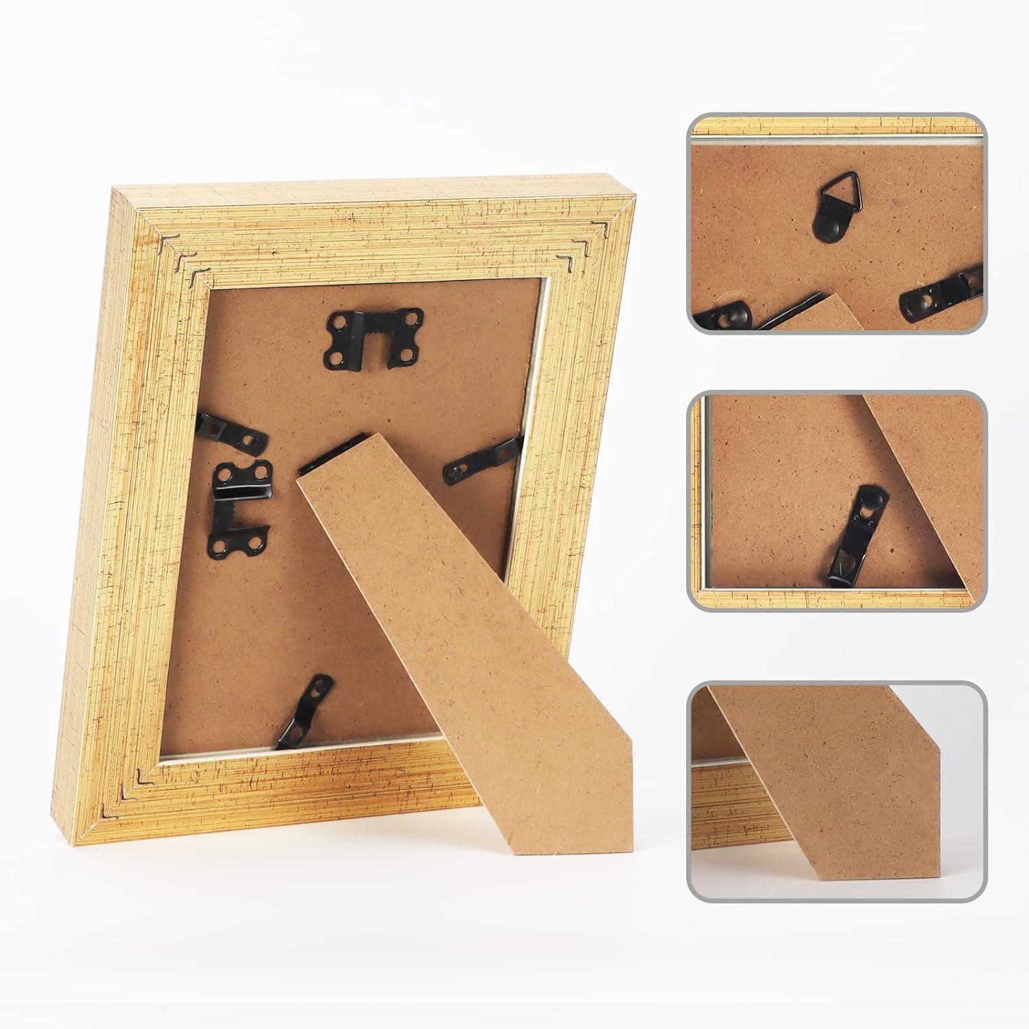 Goldener Vintage Bilderrahmen 13x18 cm 2er Set mit Echtglas