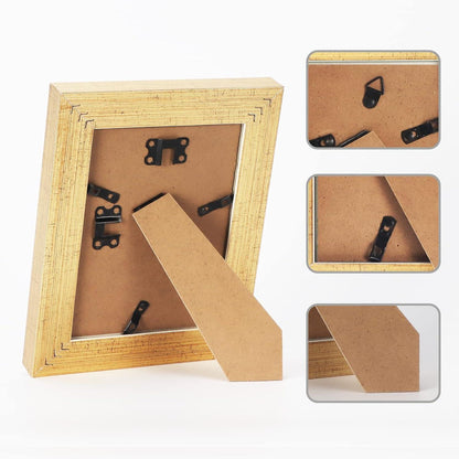 Goldener Vintage Bilderrahmen 13x18 cm 2er Set mit Echtglas