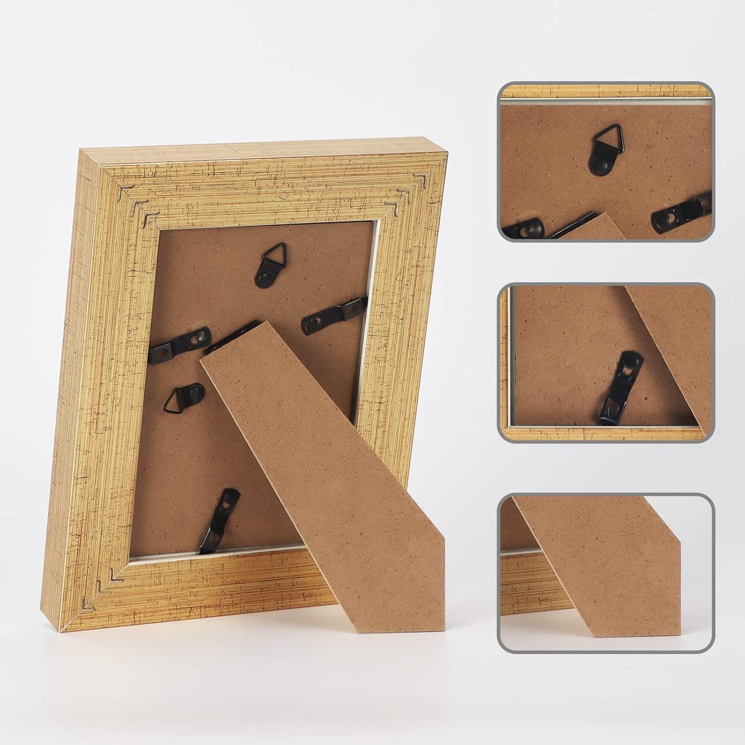 Goldene Vintage Bilderrahmen 10x15 cm 2er Set mit Echtglas
