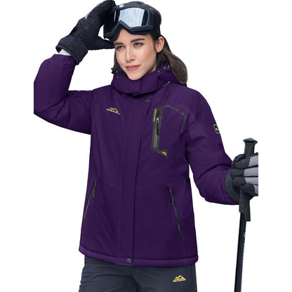 Damen Winterjacke mit Fleece – Wasserdicht & Winddicht – Dunkelviolett