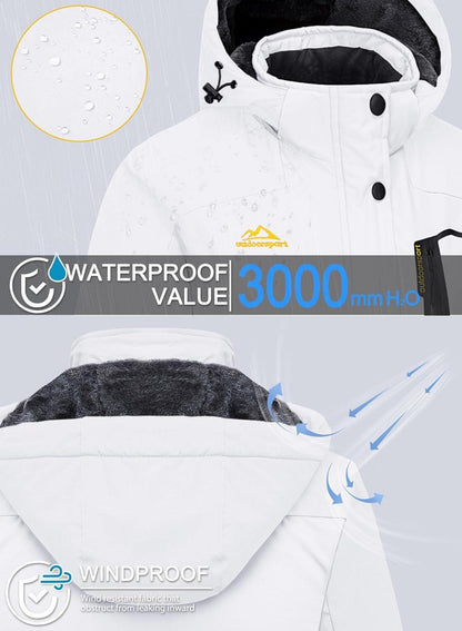 Winterjacke Damen Softshell Outdoor Ski Fleece Gefüttert Blau