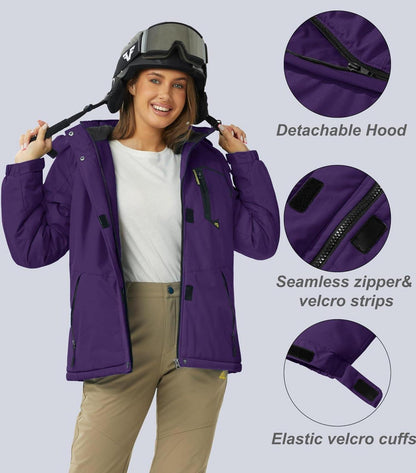 Damen Softshell Winterjacke Outdoor Ski Fleece gefüttert lila L