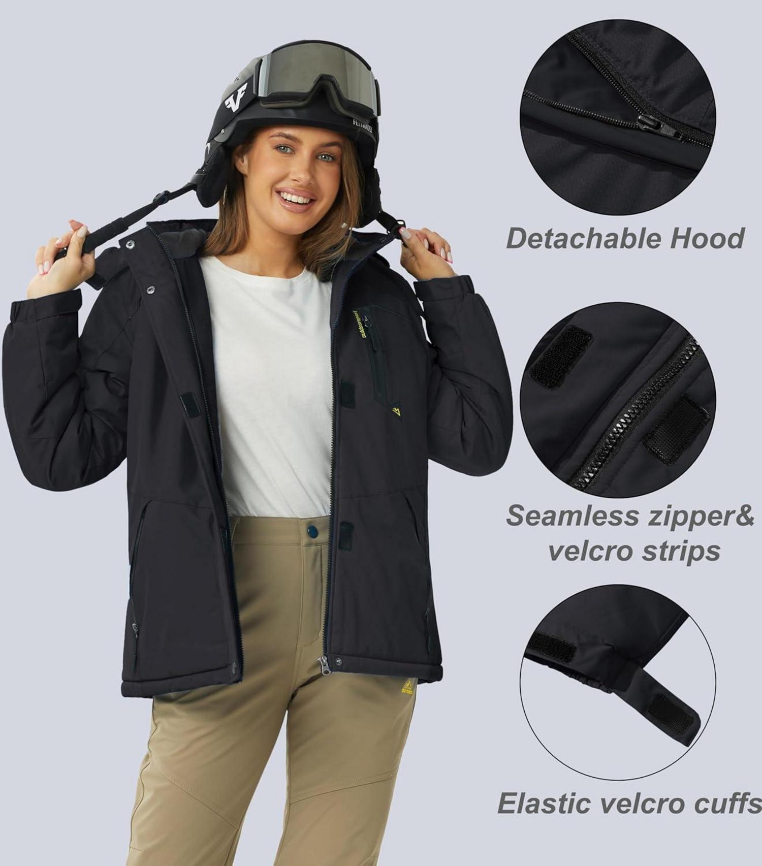 Damen Softshell Jacke Ski Outdoor Wander Trekking Schwarz