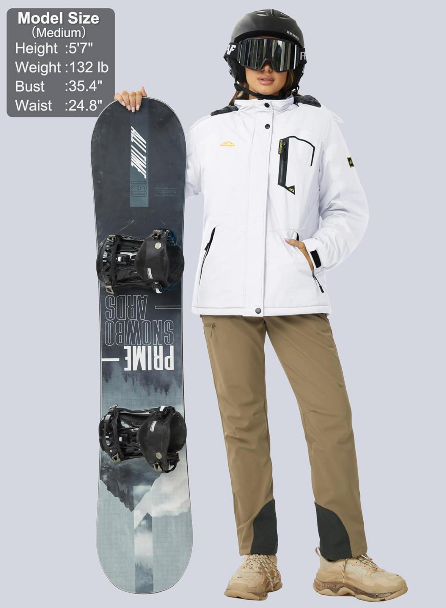 Damen Winterjacke Softshell Ski Jacke Fleece Gefüttert Outdoor