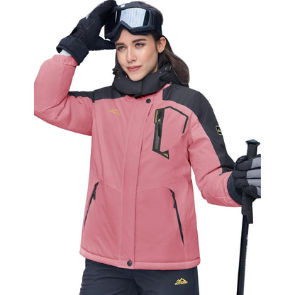 Damen Winterjacke mit Fleece, wasserdicht, Rosig L