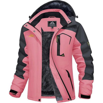 Damen Winterjacke mit Fleece, wasserdicht, Rosig S