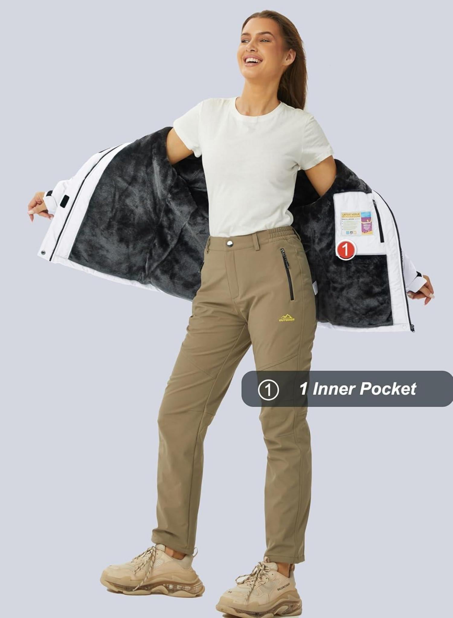 Winterjacke Damen Softshell Funktionsjacke Ski Outdoor Fleece