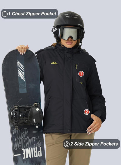 Damen Winterjacke MAGCOMSEN Softshell Outdoor Ski Jacke Schwarz