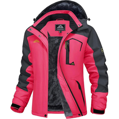 Damen Skijacke Winterjacke mit Fleece – Rosa