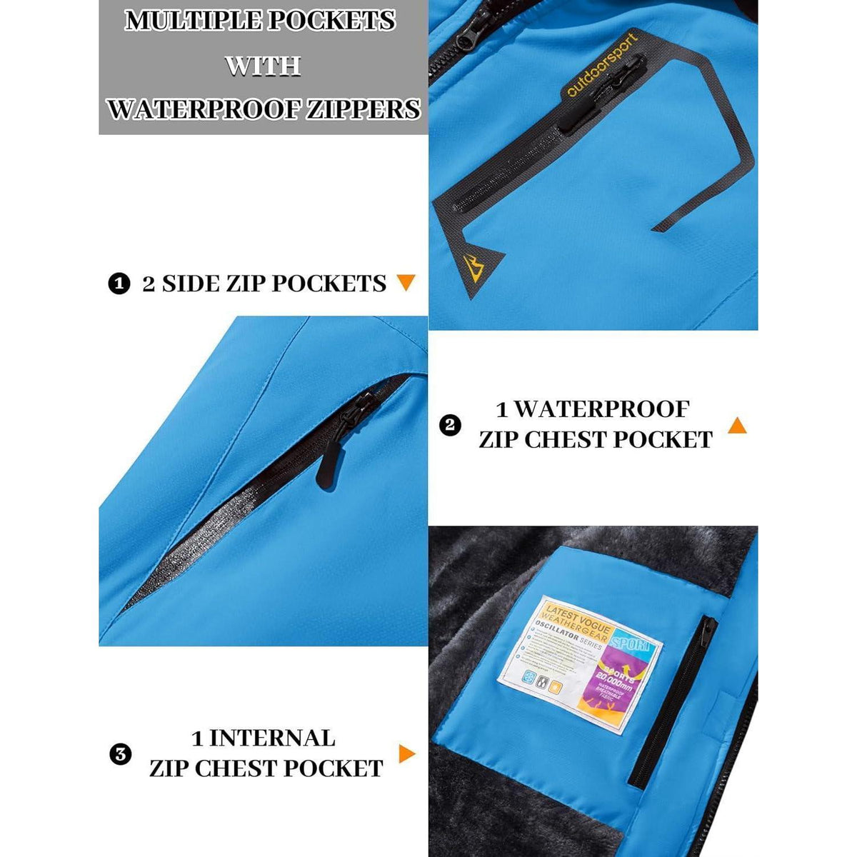 Damen Skijacke Winterjacke mit Fleece – Wasserdicht & Winddicht