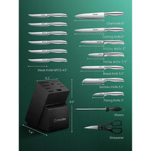 Premium Messerblock mit Messer Holzgriff Messer Set 16-TLG