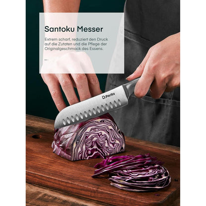 Premium Messerblock mit Messer Holzgriff Messer Set 16-TLG