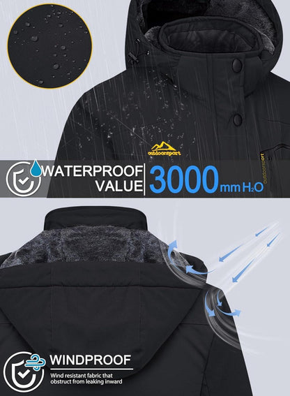 Winterjacke Damen Softshell Outdoor Ski Fleece Gefüttert