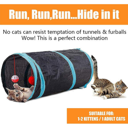 Katzenspielzeug Set mit Katzentunnel Interaktiv Spielzeug