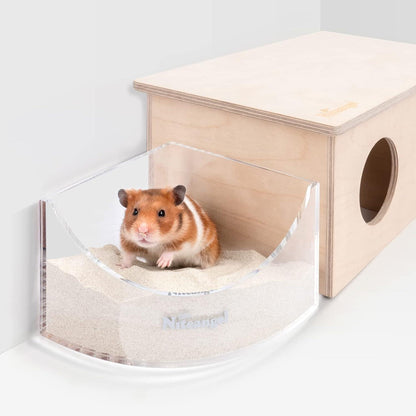 Acryl Kleintier Sandbad Box Hamster Mäuse Gerbils transparent