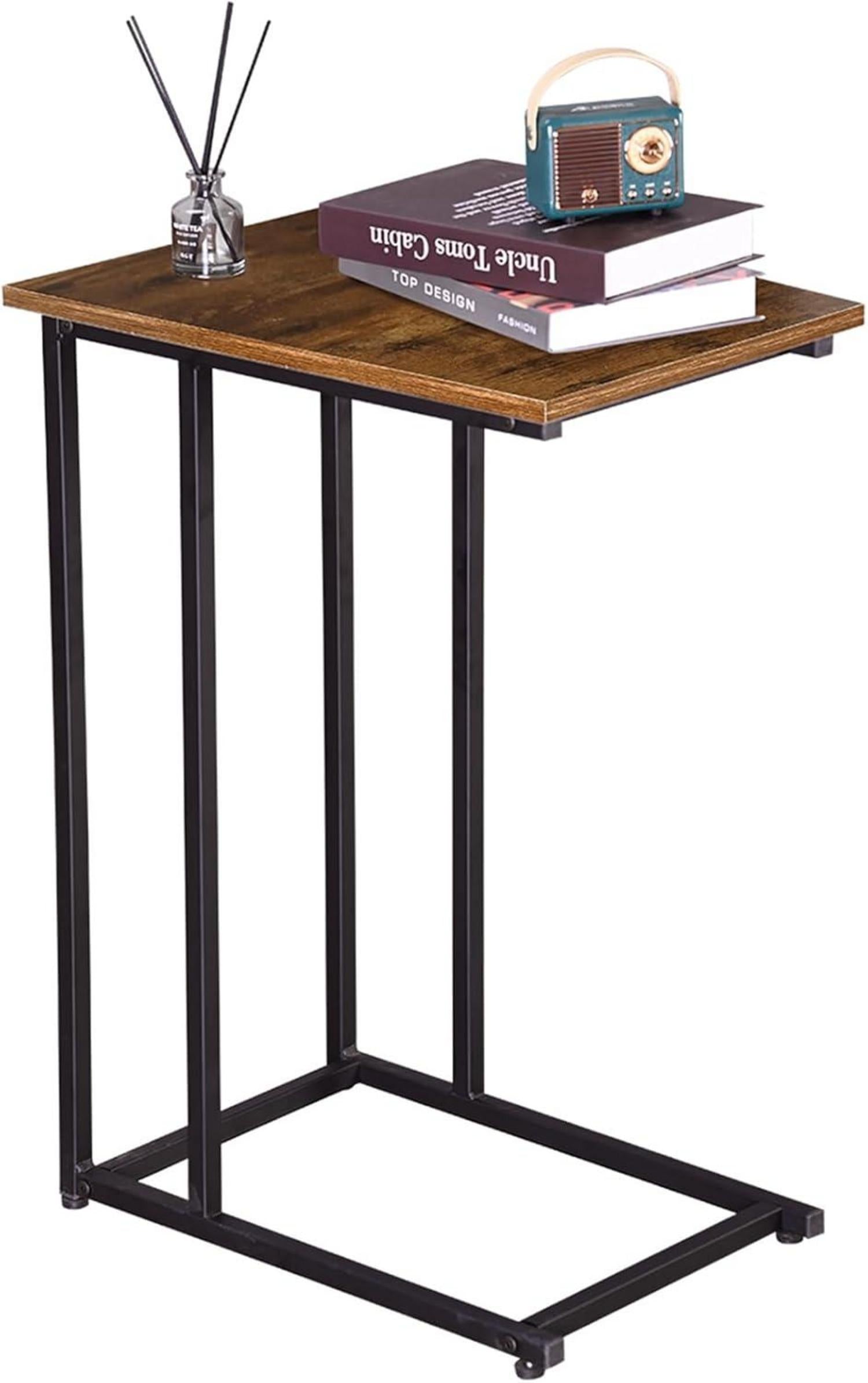 Beistelltisch C-Form 49x33x68 cm Kaffeetisch Metallgestell