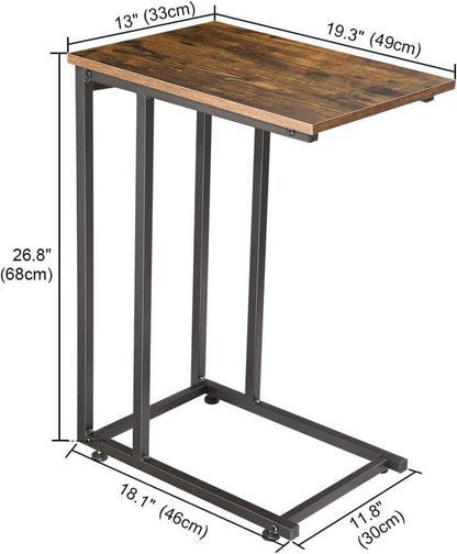 Beistelltisch C-Form 49x33x68 cm Kaffeetisch Metallgestell