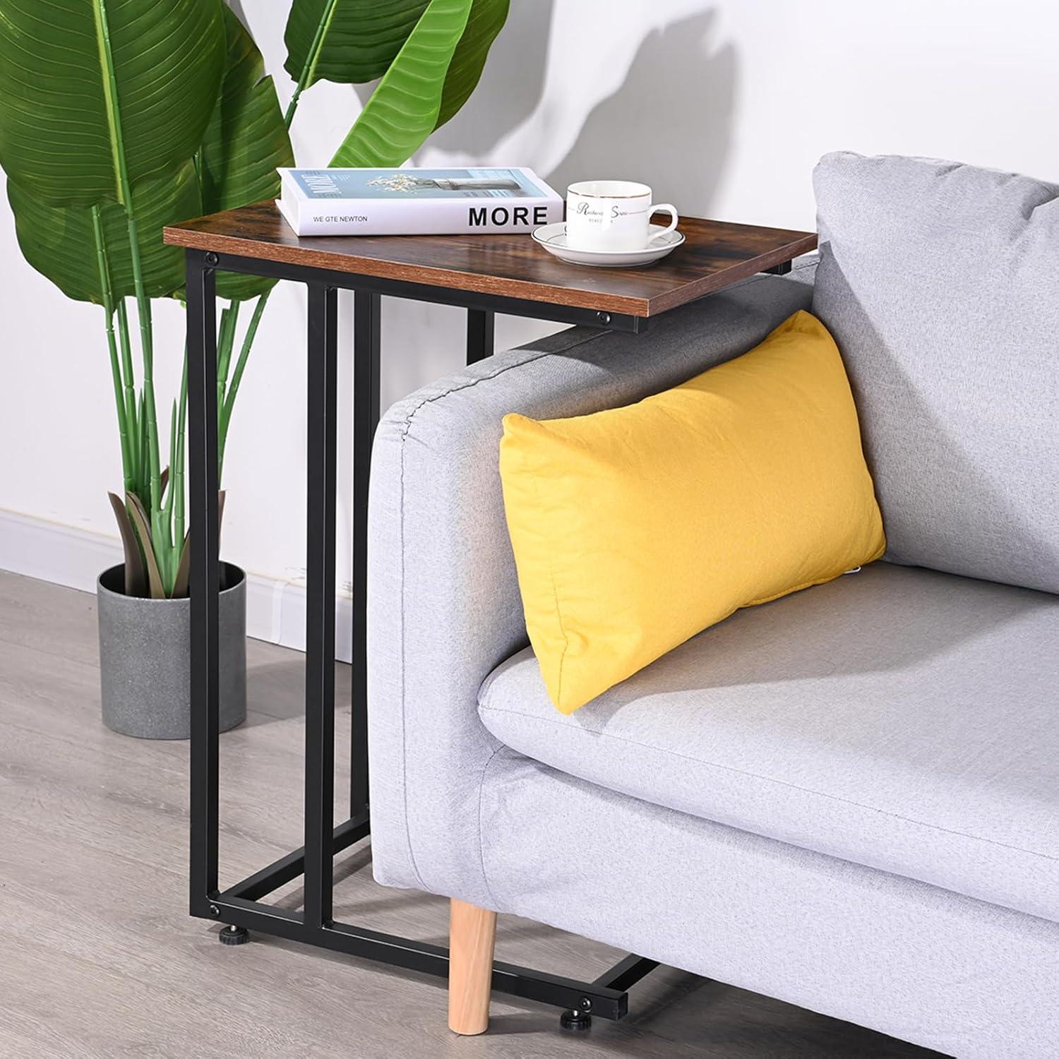 Beistelltisch C-Form Kleiner Sofatisch Kaffeetisch 49x33x68 cm Vintage