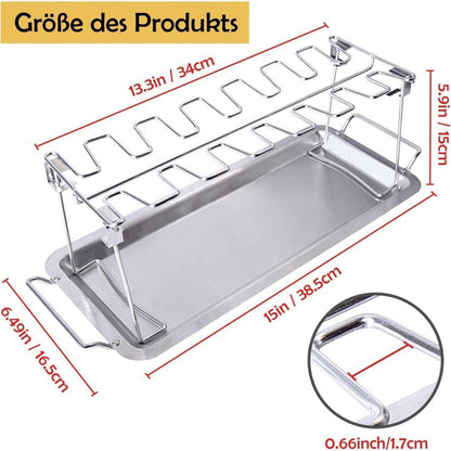 Hähnchenschenkel Halter für Grill Auffangschale Grillzubehör
