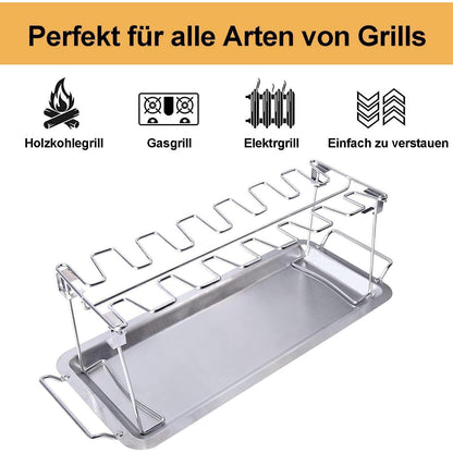 Hähnchenschenkel Halter für Grill Auffangschale Grillzubehör